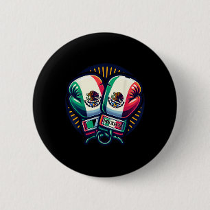 Badge Rond 5 Cm Gants de boxe Mexique Boxe Drapeau mexicain Vintag