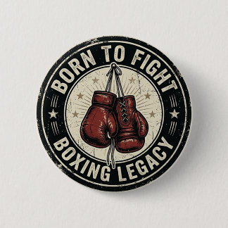 Badge Rond 5 Cm Gants de boxe rouges vintage Emblème de la légende