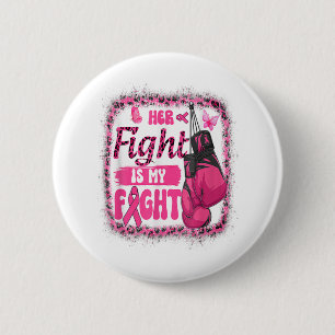 Badge Rond 5 Cm Gants De Boxe Sa Lutte Est Mon Combat Cancer Du Se