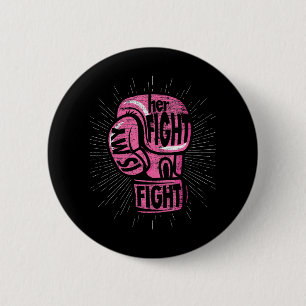 Badge Rond 5 Cm Gants De Boxe Sa Lutte Est Mon Combat Cancer Du Se