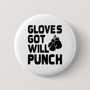 Badge Rond 5 Cm Gants Seront Punch Boxer Sports Force Gym À
