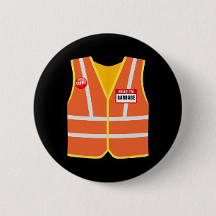 Badge Rond 5 Cm Garbage Vest for Trump Bonjour Je suis Garbage Vot