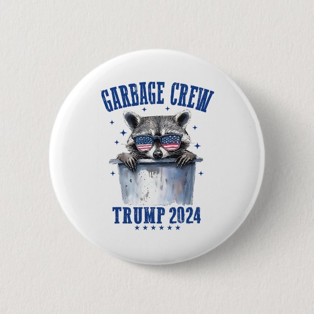 Badge Rond 5 Cm Garbyge Crew Trump 2024 Président 47 Trump 2024 Me (Devant)
