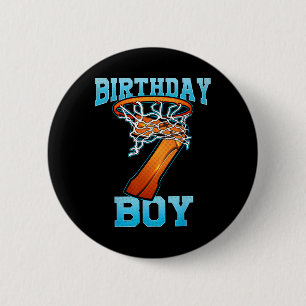 Badge Rond 5 Cm Garçon 7 ans Cadeaux 8e anniversaire Bysketbyll Pe