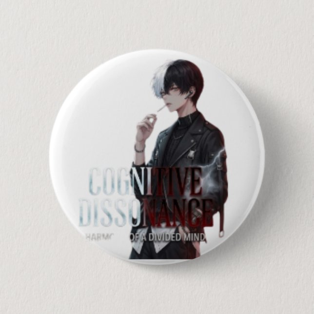 Badge Rond 5 Cm Garçon Anime Esthétique de Dissonance Cognitive Bo (Devant)