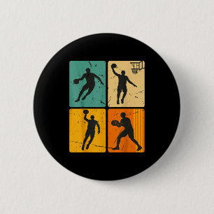 Badge Rond 5 Cm Garçon Basket-ball Joueur Sport Tenue Athlétique