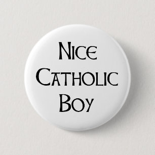 Badge Rond 5 Cm garçon catholique gentil