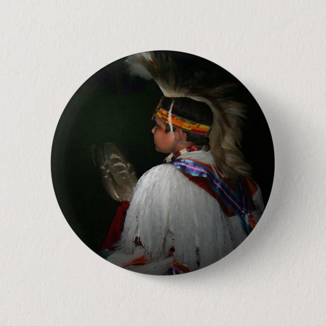 Badge Rond 5 Cm Garçon cherokee (Devant)