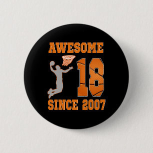 Badge Rond 5 Cm Garçon de 18 ans Incroyable depuis 2007 Sketll 18