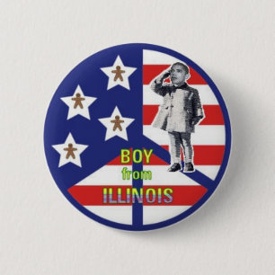 Badge Rond 5 Cm Garçon de bouton de l'Illinois