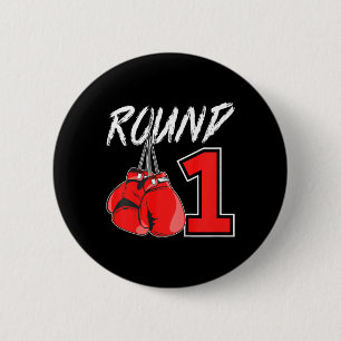 Badge Rond 5 Cm Garçon de boxe pour 1er anniversaire 1 an Boxeur F