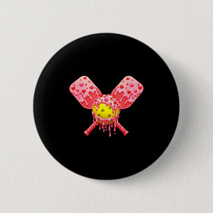 Badge Rond 5 Cm Garçon de la Saint-Valentin de pickleball glace dé