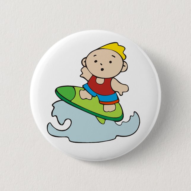 Badge Rond 5 Cm Garçon de surfer d'été (Devant)