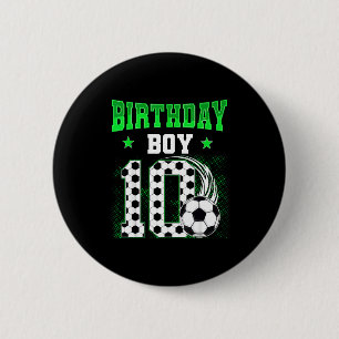 Badge Rond 5 Cm Garçon drôle de 10 ans Anniversaire Thème de foot