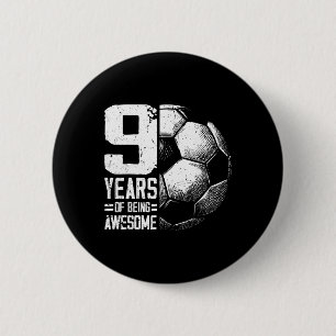 Badge Rond 5 Cm Garçon Fille Footballeur 9 Ans Anniversaire
