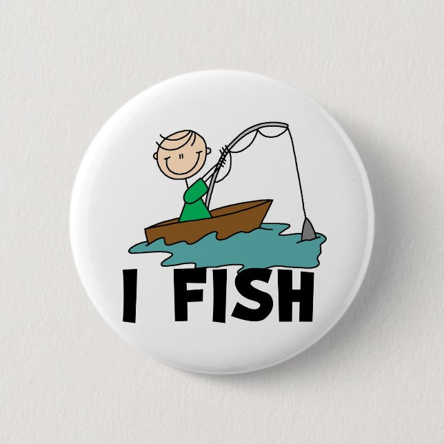 Badge Rond 5 Cm Garçon je pêche (Devant)