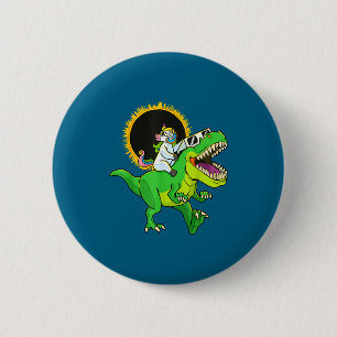 Badge Rond 5 Cm Garçon Licorne Éclipse Solaire à Cheval Rex