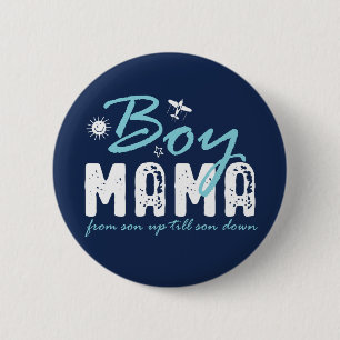 Badge Rond 5 Cm Garçon maman Fils jusqu'à son fils la fête des mèr