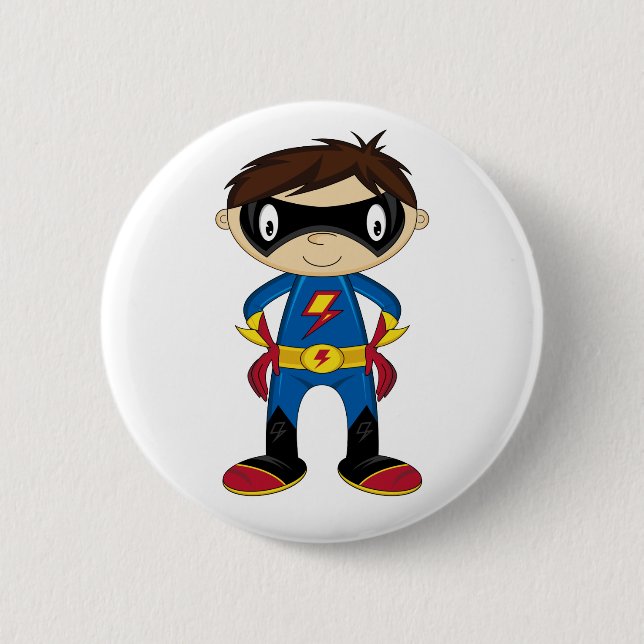 Badge Rond 5 Cm Garçon mignon de super héros (Devant)