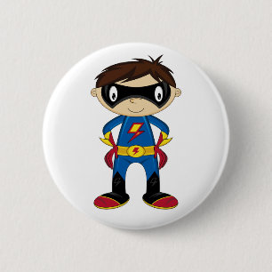 Badge Rond 5 Cm Garçon mignon de super héros