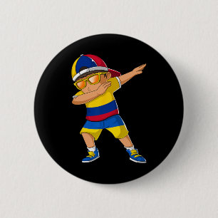 Badge Rond 5 Cm Garçon moitié colombien moitié ukrainien Colombie