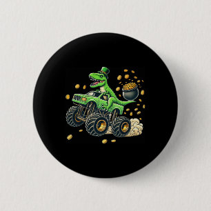 Badge Rond 5 Cm Garçon Monster Truck T-rex St Patricks Day Dinosau