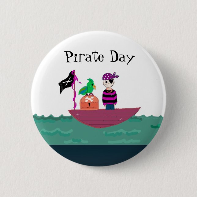 Badge Rond 5 Cm Garçon pirate (Devant)