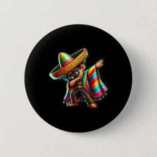 Badge Rond 5 Cm Garçon Poncho Mexicain Dabbing Cinco De Mayo Homme