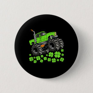Badge Rond 5 Cm Garçon Saint-Patrick Enfant Chanceux Monster Truck