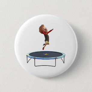 Badge Rond 5 Cm Garçon sur Trampoline