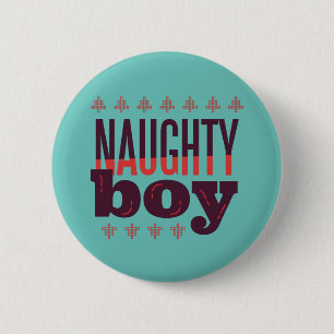 Badge Rond 5 Cm Garçon vilain Noël Sweater hideux Cadeau pour homm