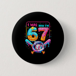 Badge Rond 5 Cm Garçons 7e anniversaire J'avais 6 ans maintenant j