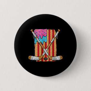 Badge Rond 5 Cm Garçons à la glace de hockey sur glace Crème glacé