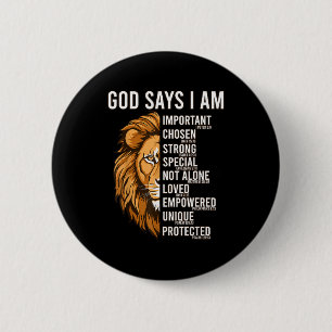 Badge Rond 5 Cm Garçons chrétiens Dieu dit que je suis tout-petit