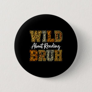 Badge Rond 5 Cm Garçons drôle animal sauvage à propos de la lectur