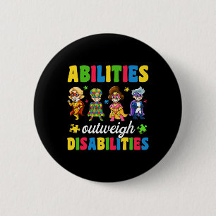Badge Rond 5 Cm Garçons Enfants Autisme Handicap Sensibilisation