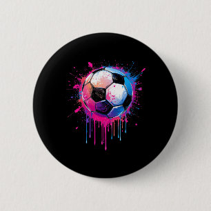 Badge Rond 5 Cm Garçons Filles De Foot Awesome Coloré Foot Drip So