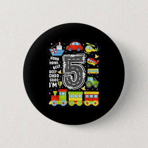 Badge Rond 5 Cm Garçons Filles Enfants de 5 ans Transport d'annive