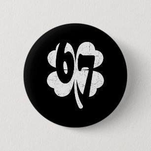 Badge Rond 5 Cm Garçons St Patricks Day 6 7 Six Seven 67 Enfants F