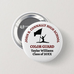 Badge Rond 5 Cm Garde de couleur de lycée bordeaux personnalisée