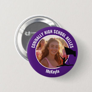 Badge Rond 5 Cm Garde de couleur violette Photo Danseuse de lycée