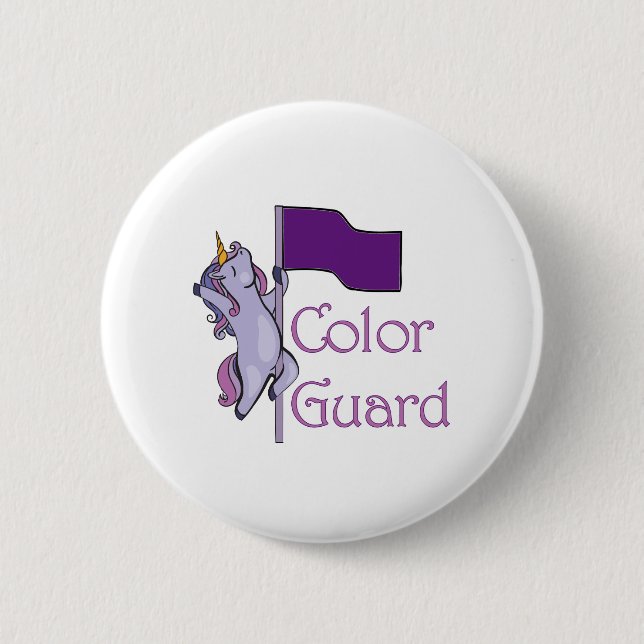 Badge Rond 5 Cm Garde du drapeau : Licorne (Devant)