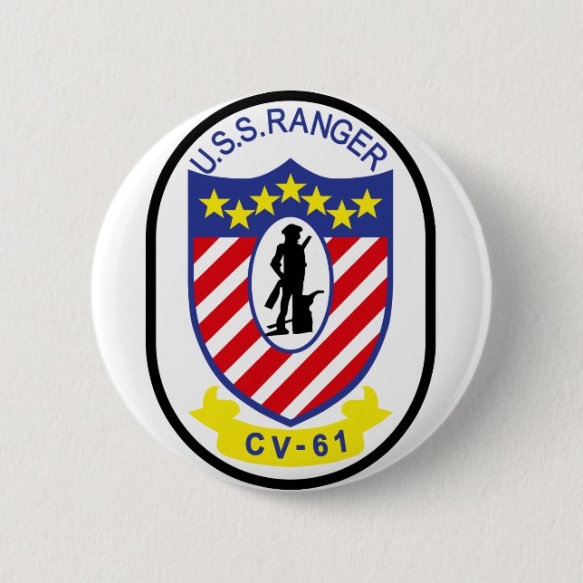 Badge Rond 5 Cm Garde forestière d'USS (CV-61) (Devant)