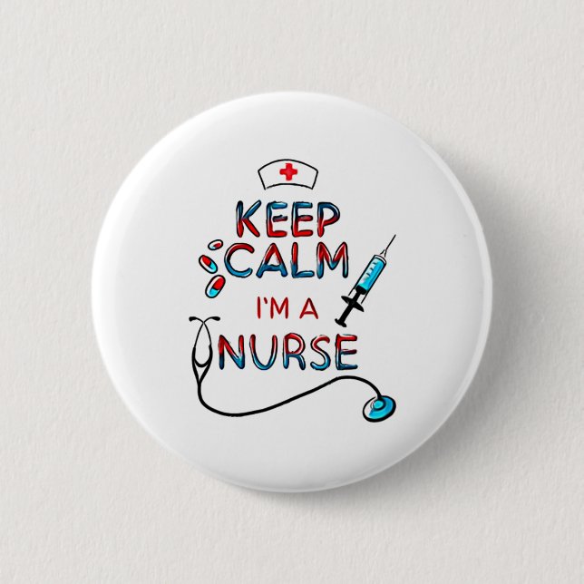 Badge Rond 5 Cm garder calme infirmière (Devant)
