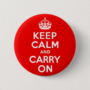 Badge Rond 5 Cm Gardez le calme et gardez le rouge