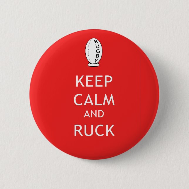 Badge Rond 5 Cm Gardez le calme et la mêlée (Devant)