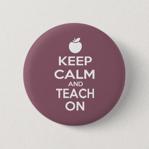 Badge Rond 5 Cm Gardez le calme et l'enseignez dessus