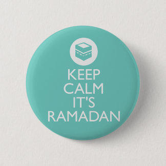 Badge Rond 5 Cm gardez le calme sa Ramadan-turquoise