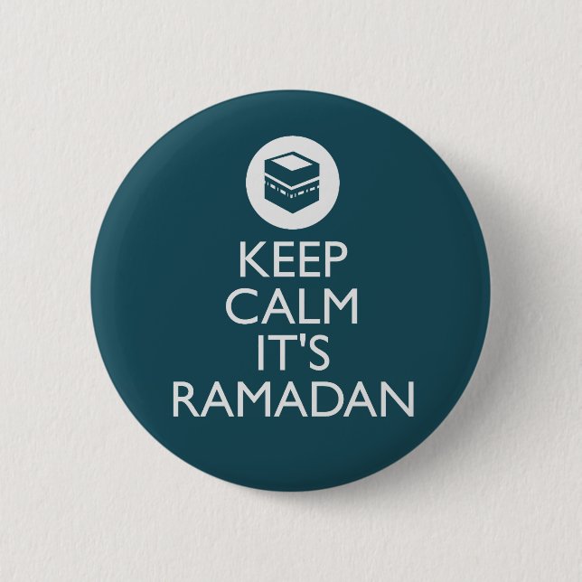 Badge Rond 5 Cm gardez le calme son Ramadan (Devant)