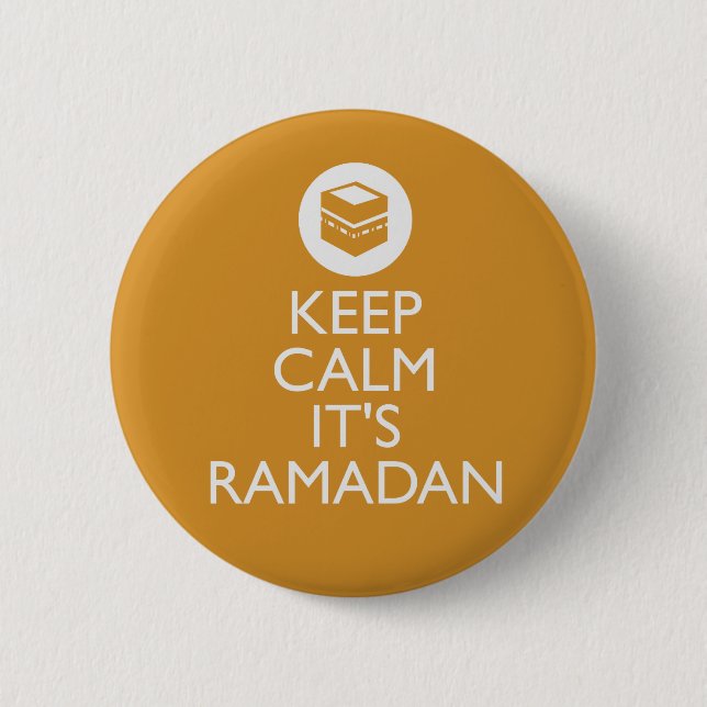 Badge Rond 5 Cm gardez le calme son Ramadan (Devant)